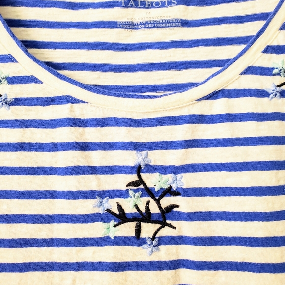 TALBOTS Blue and White Top - Picture 3 of 4